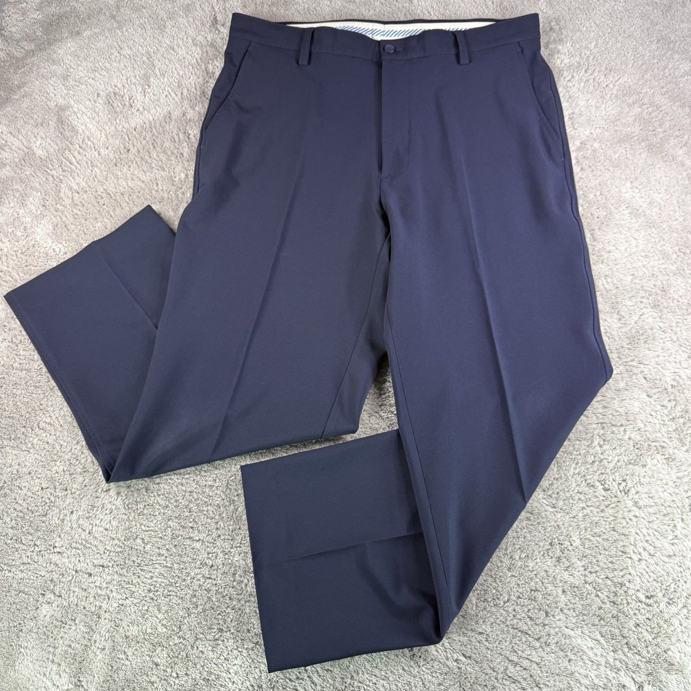 FootJoy Golf Pants Mens 36x30 Navy Blue Performance Stretch Flat Front FJ
